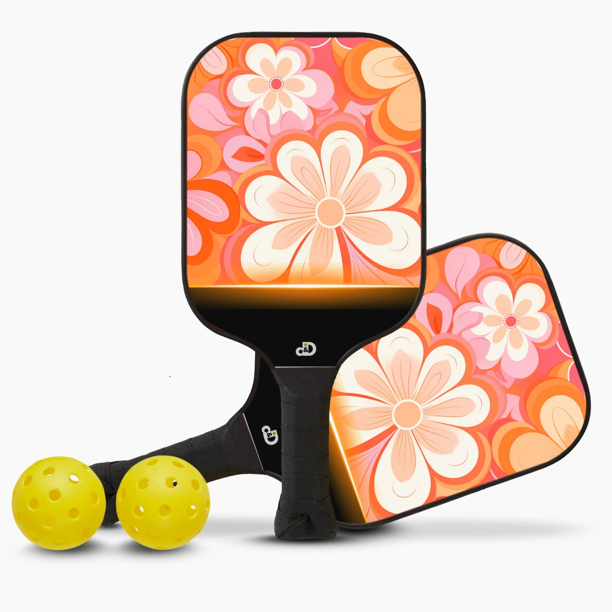 Pickleball Paddle Set – Groovy Bloom 🌸